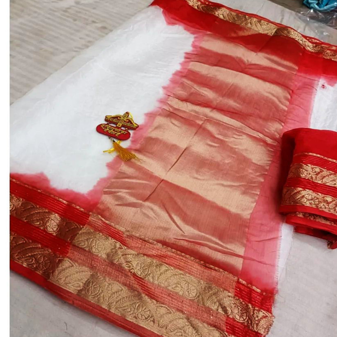 Khadi Organza Pattern Fabric Sikvenc jari work