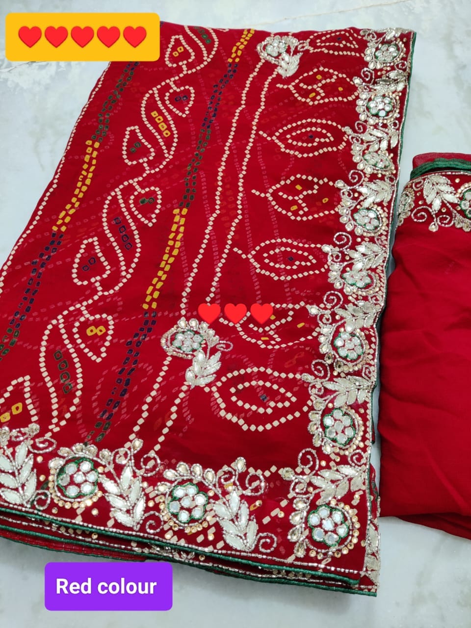 Jaipuri print jhorjt with running blouse Jaipuri traditional Bandej saree