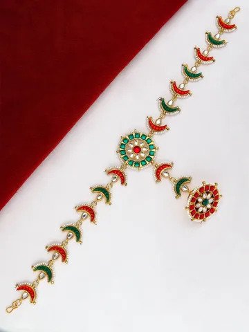 Kundan Matha Patti Sheeshphool in Gold finishh