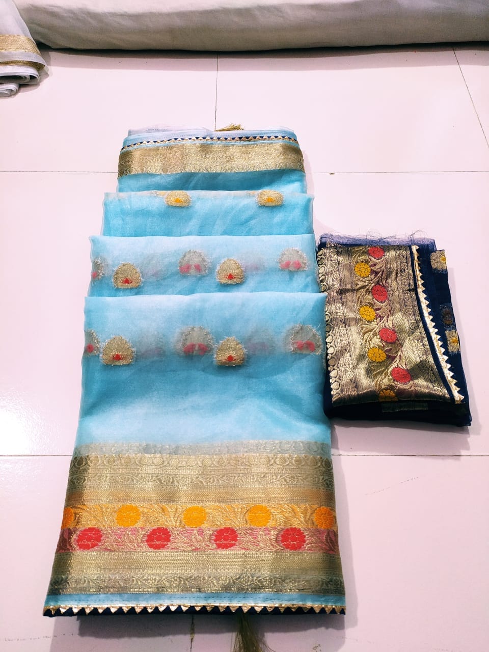 Jaipuri dining chit pallu saree buzz border