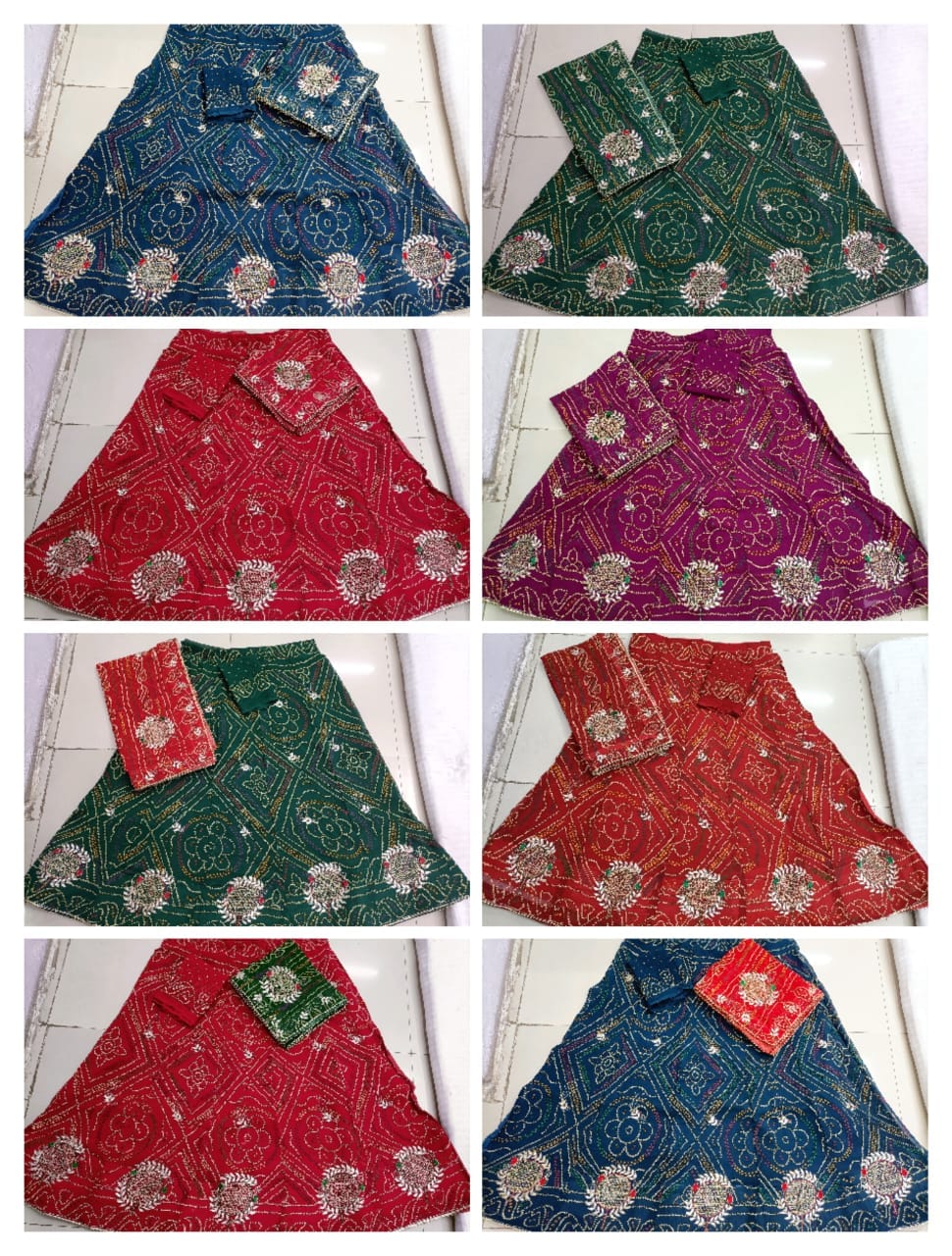 Lehenga With Cutdana, Gota Patti, Resham And Stone Work Border