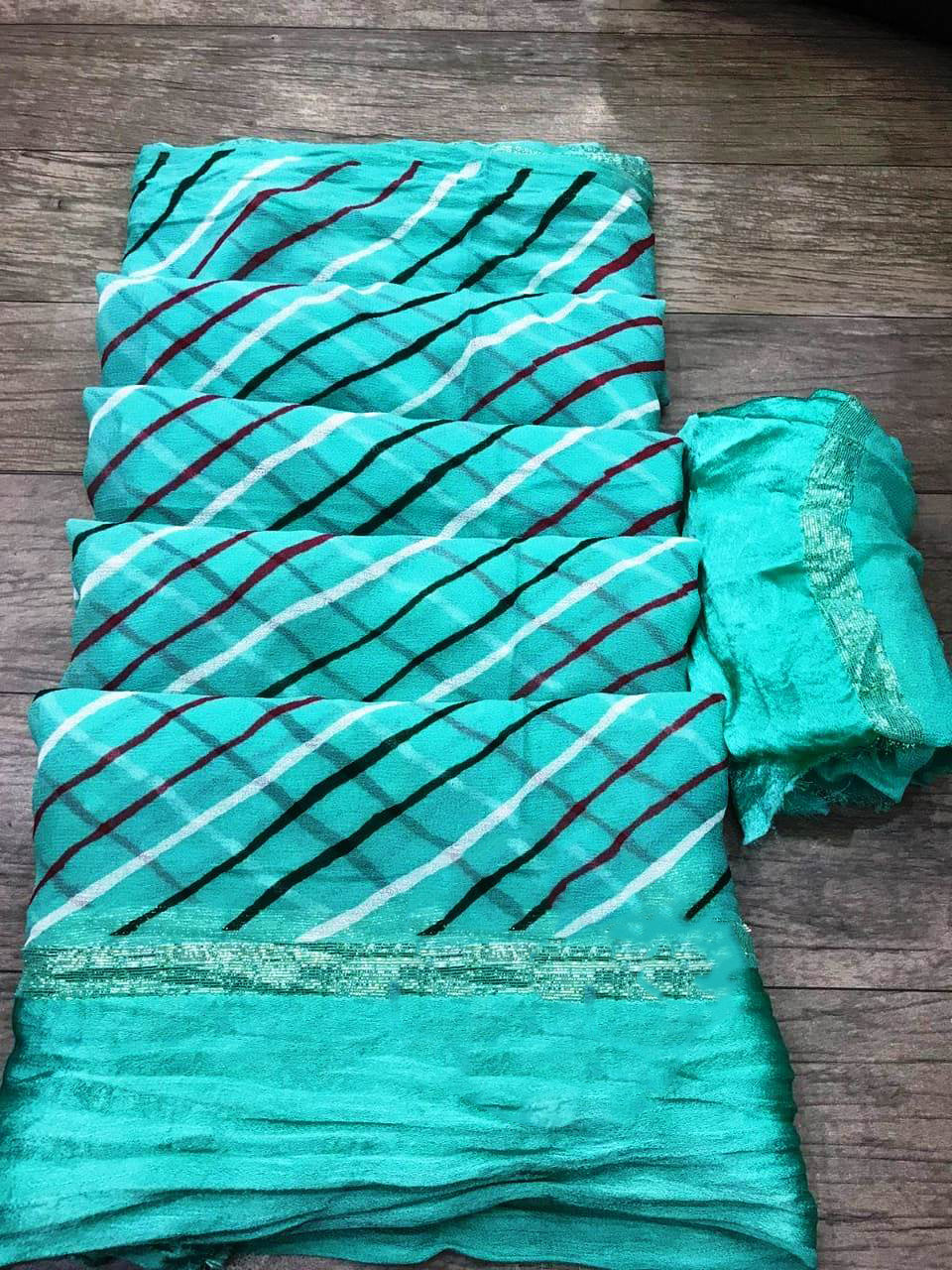 jorhat fabric leheriya satin patti border saree