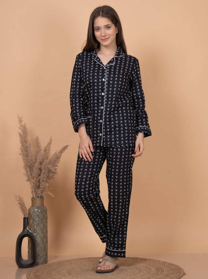 NIGHT SUIT FULLSLEEVES BLUE PRINTED