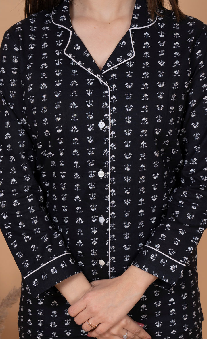 NIGHT SUIT FULLSLEEVES BLUE PRINTED