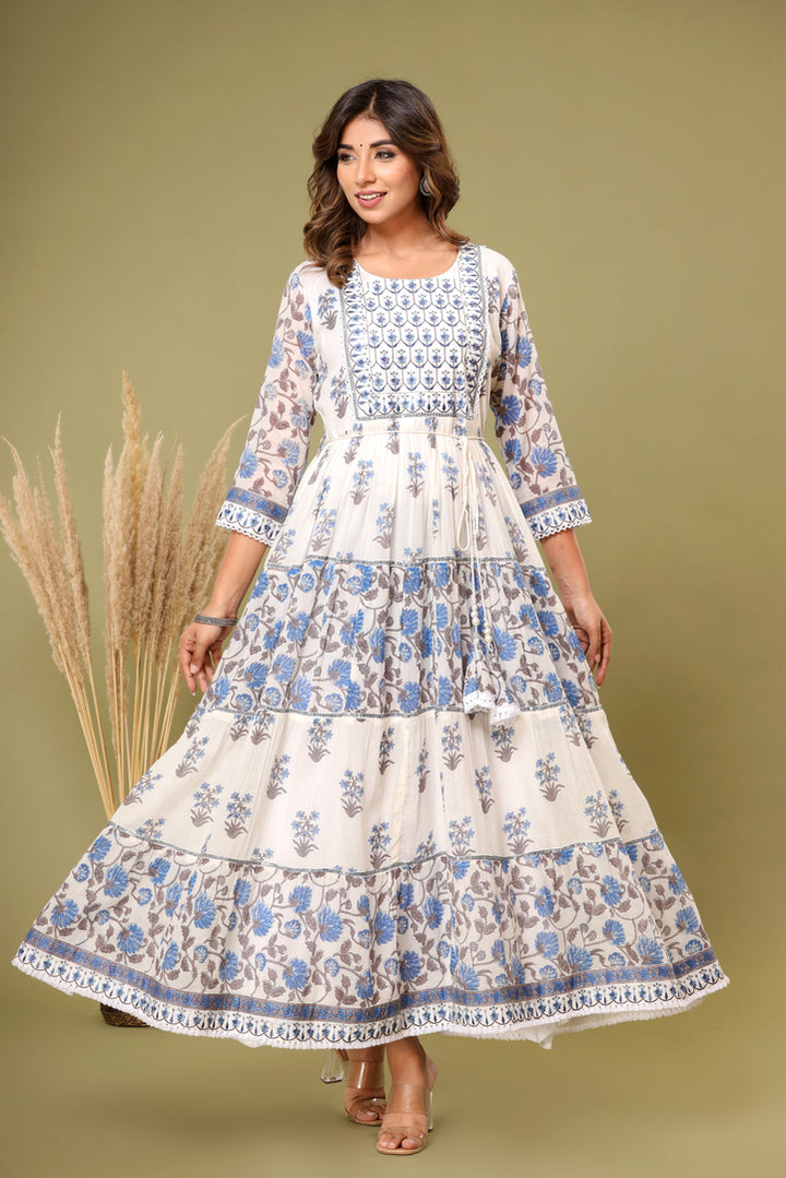 Wedding Party Ethnic Dress | Women Frill Dress | Women Stylish Kurti for Women