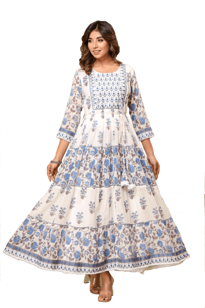 Wedding Party Ethnic Dress | Women Frill Dress | Women Stylish Kurti for Women