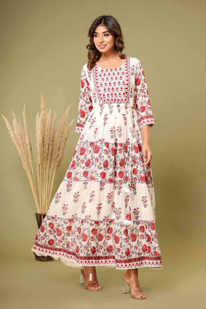 Wedding Party Ethnic Dress | Women Frill Dress | Women Stylish Kurti for Women