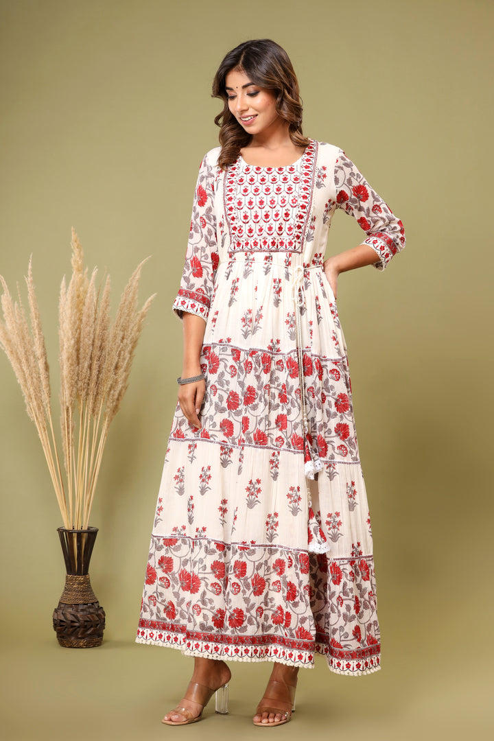 Wedding Party Ethnic Dress | Women Frill Dress | Women Stylish Kurti for Women