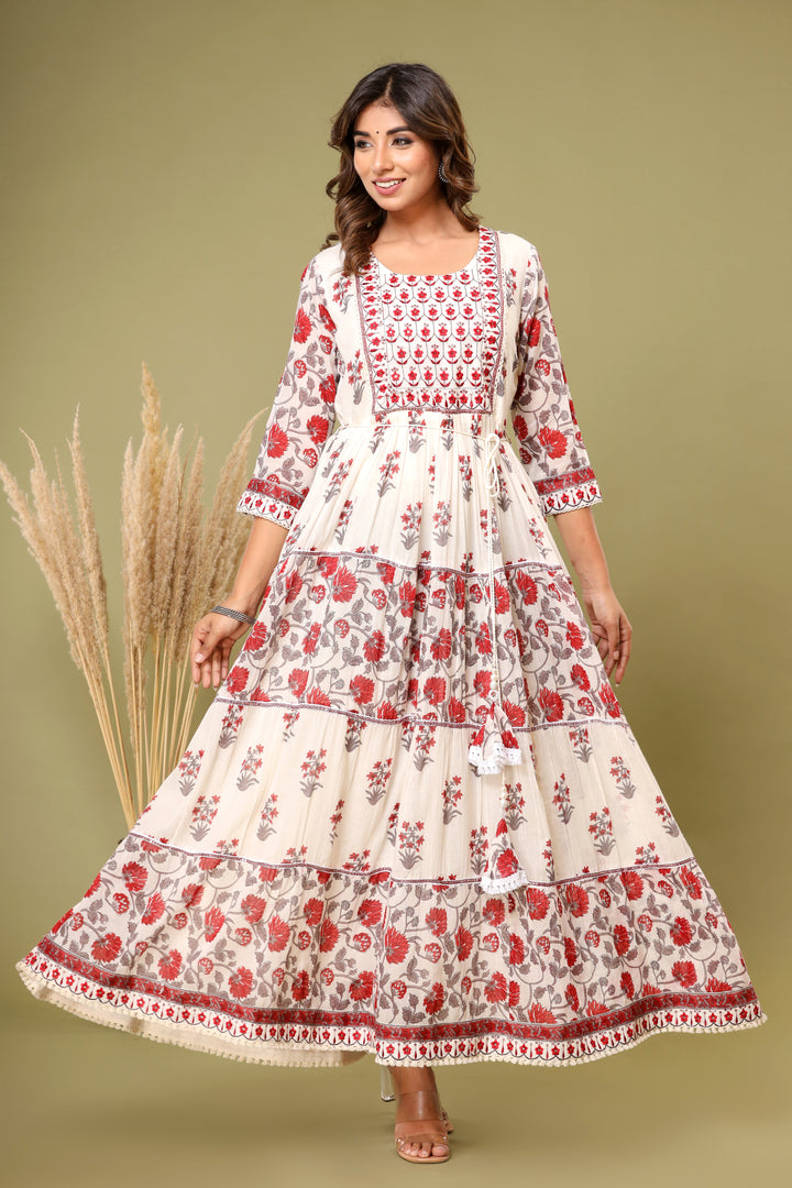 Wedding Party Ethnic Dress | Women Frill Dress | Women Stylish Kurti for Women