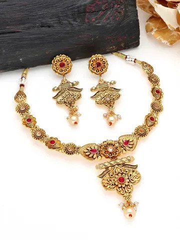Antique Necklace Set in Rajwadi finish