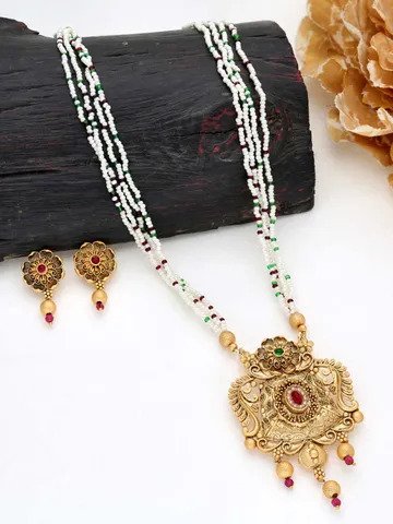 Antique Mala with Pendant set rajwaadi finis